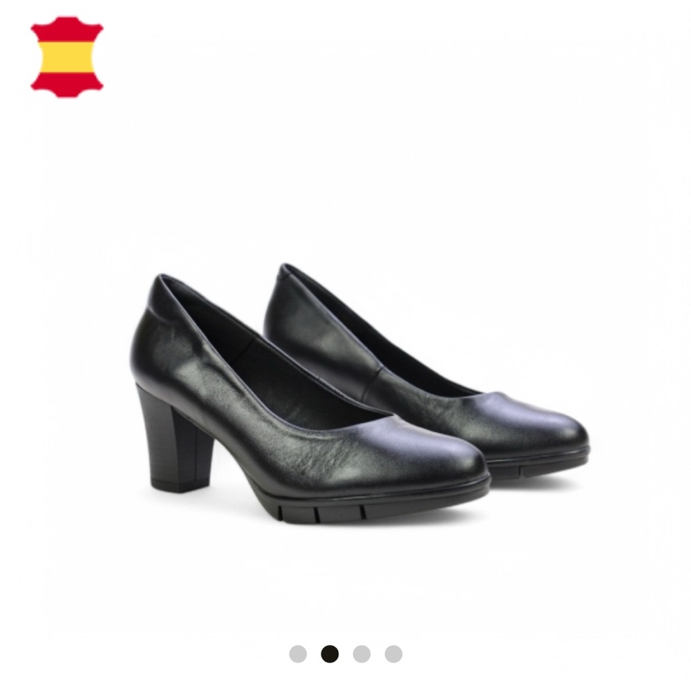 Leather Chic Black Women's Heels